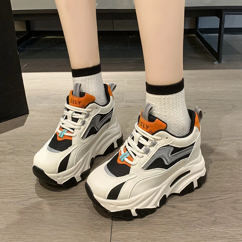 

Women Thick Bottom Sneakers 2026 Spring Platform Casual Mesh Shoes Woman Spring Wedges Chunky Sneakers Breathable Footwear