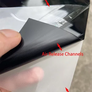 Premium Pet Gloss Black Vinyl Wrap Film, car stickers, air release channels, self -roofed, wing pillar, decal motorcycle 8 Main Sales TV Box with released channels - №7
