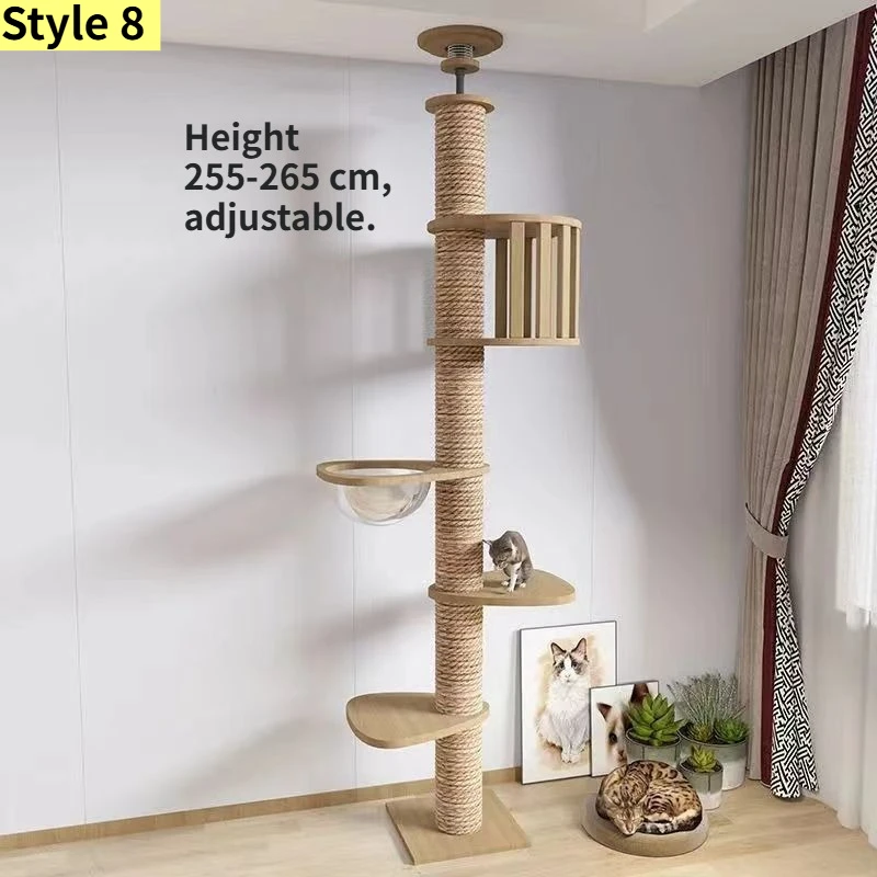 Verstelbare Krabpaal Klimspeelgoed Kattentorenhuis Van vloer tot plafond Katten Meerniveau Condo Huisdier Boomhut Huisdiermeubilair