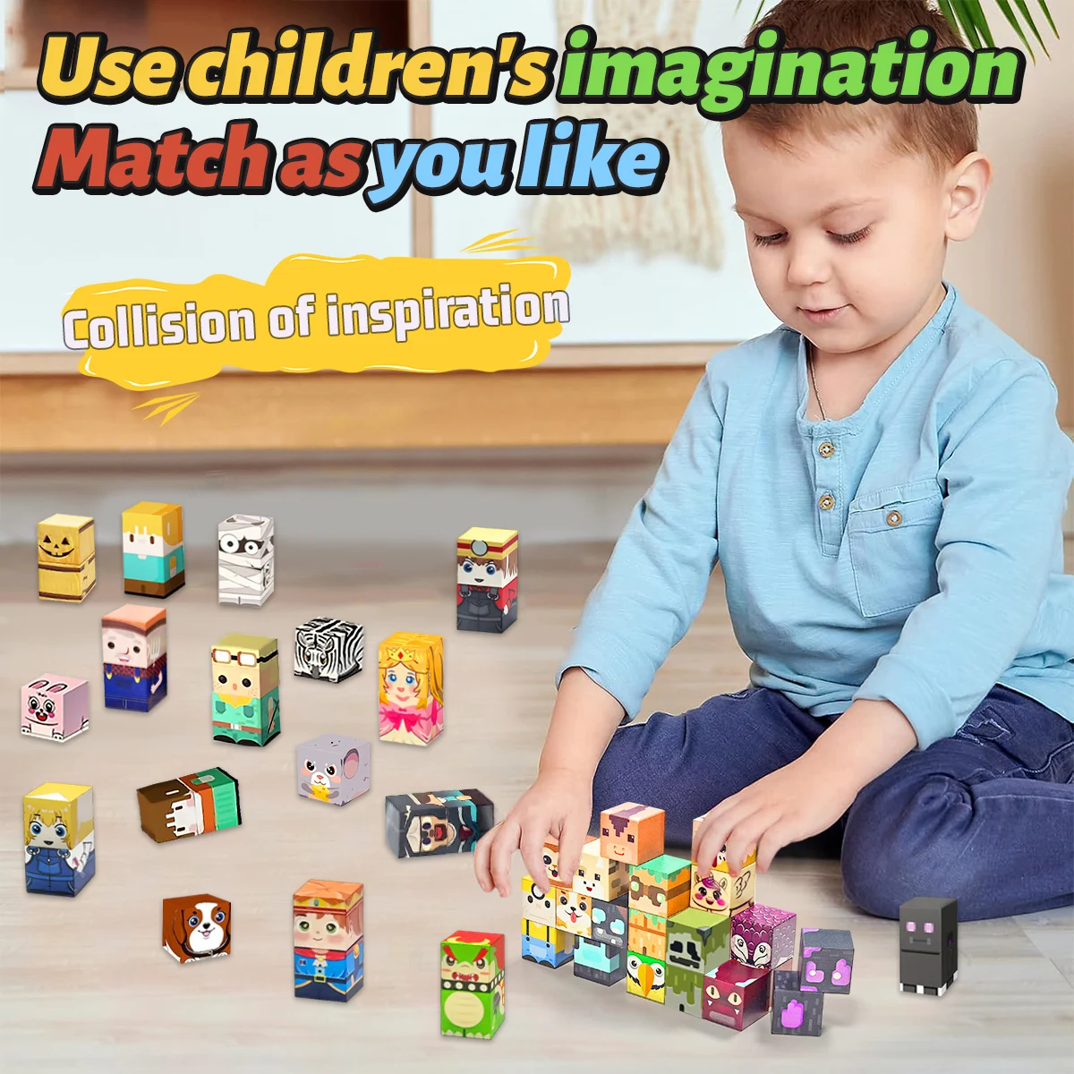 Magnetic Building Blocks Toys Characters Animals with Magnet Construction Toys STEM Sensory Gift For Kids Boys Girls 16/36PCS