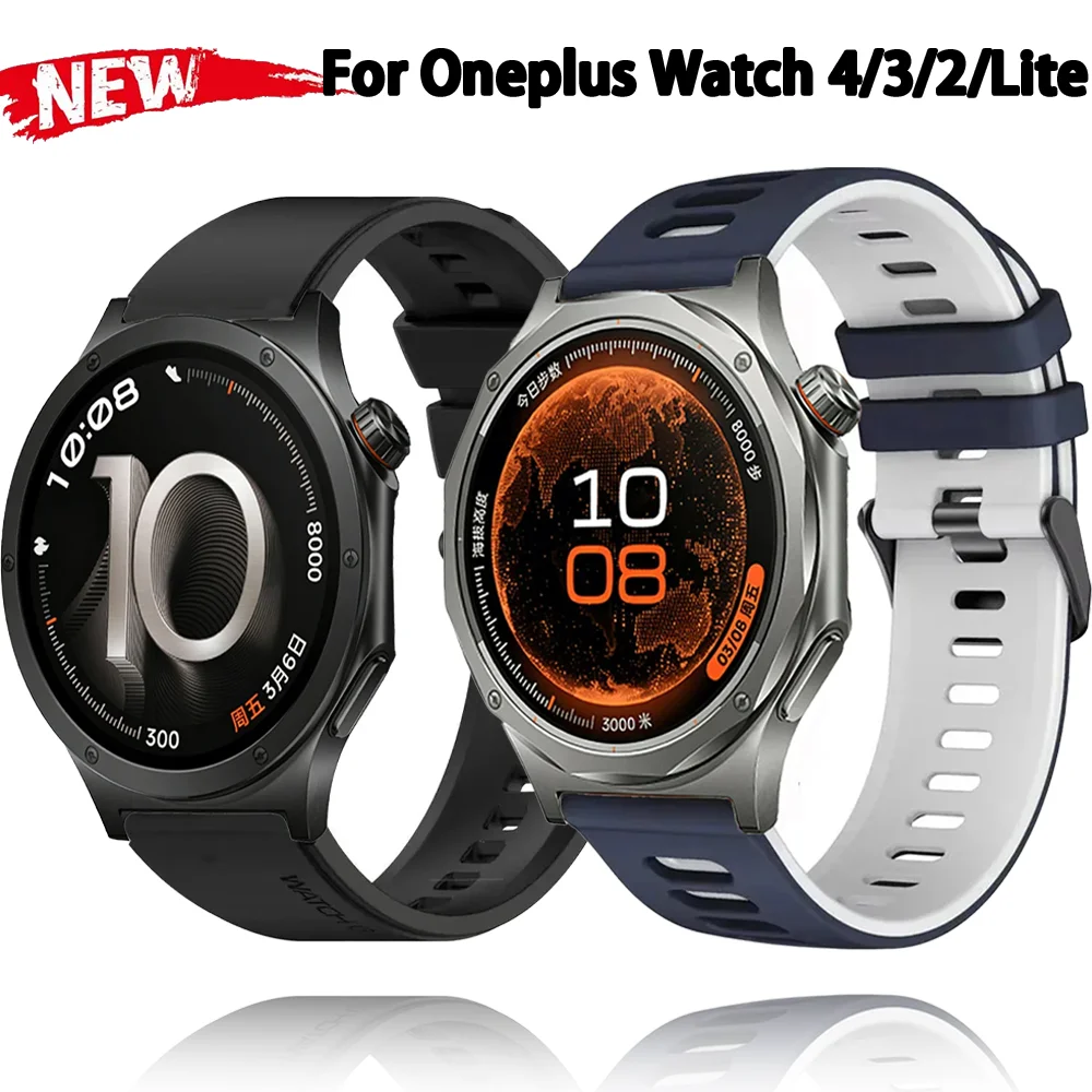 20mm 22mm Silicone Strap for Oneplus Watch 4/Lite/3/2 Breathable Bracelet OPPO Watch X3-S-X2 for Huawei Watch5 GT6-5-4 46mm Belt