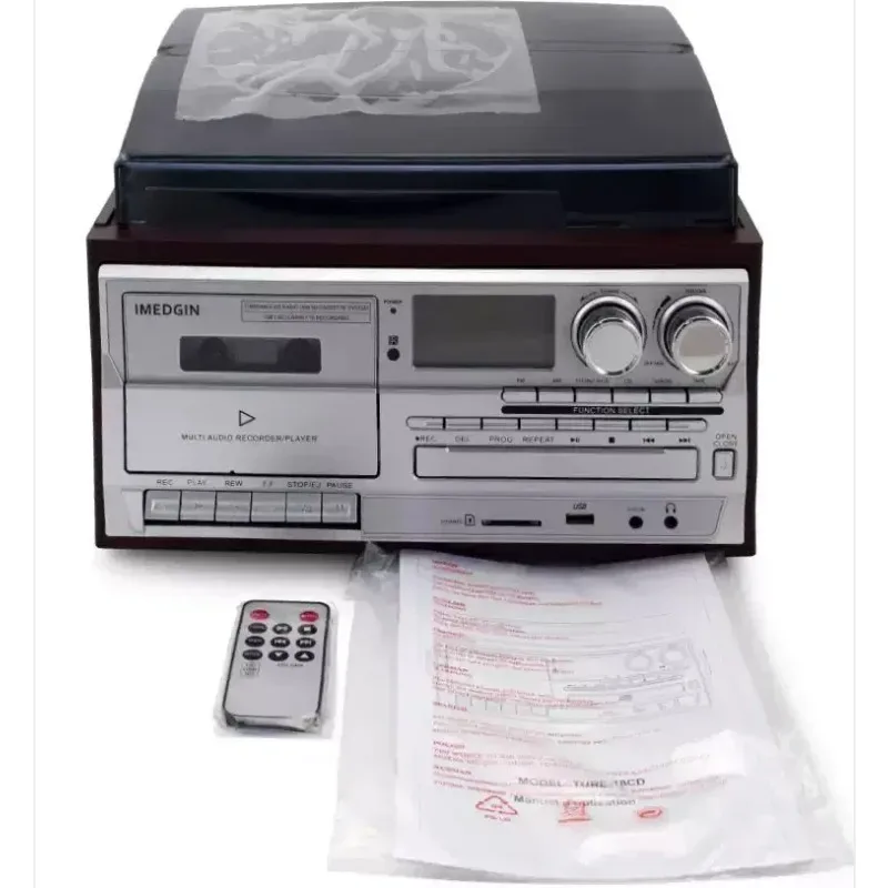 

【Best-selling】3 Speed Bluetooth Vinyl Record Player HIFI Sound Multi-function Vintage Adjustable Gramophone with Record Player