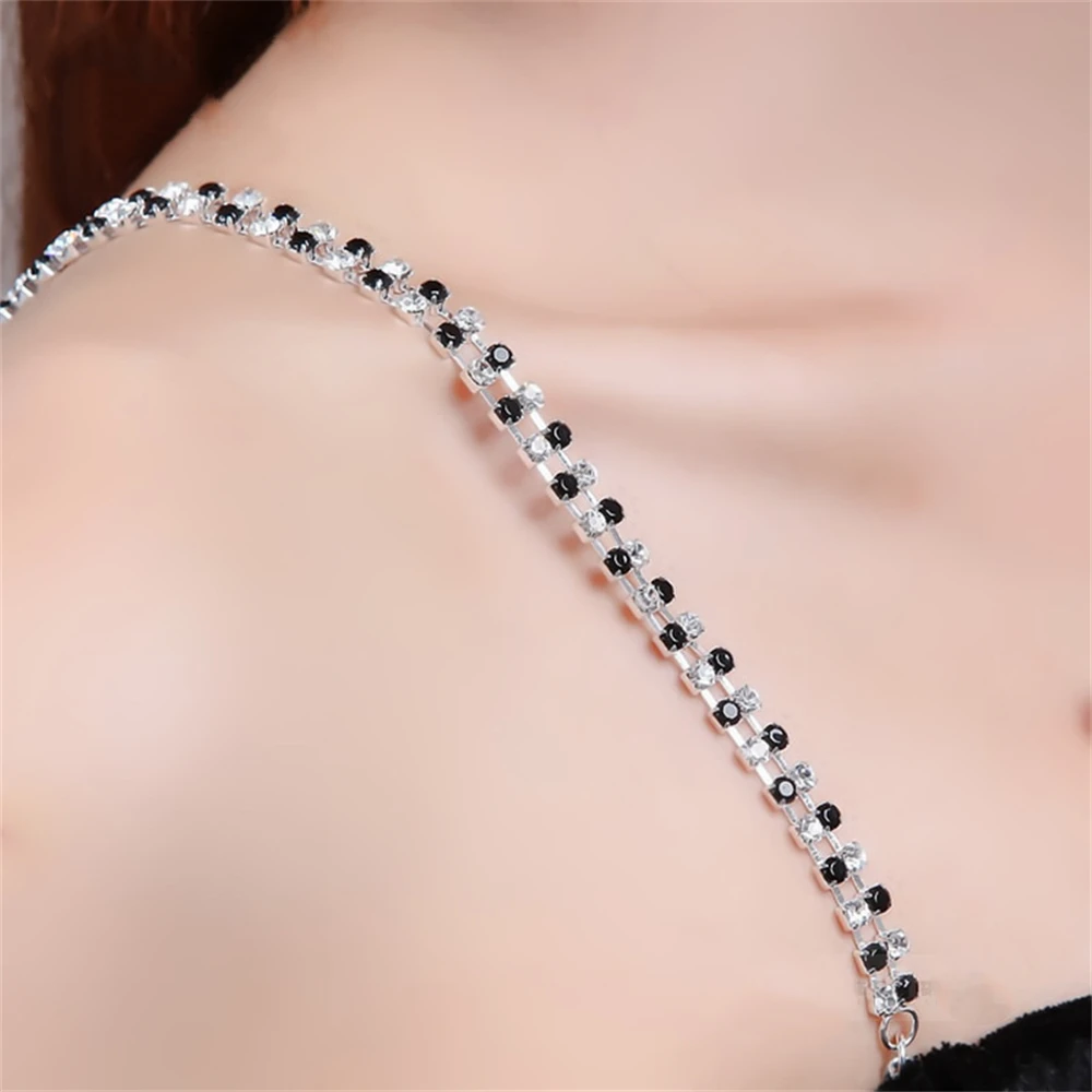 2024 Sexy Rhinestone Shoulder Straps Crystal Underwear Straps Metal Bra Straps Non-Slip Sexy Invisible Cool Women Bra Strap