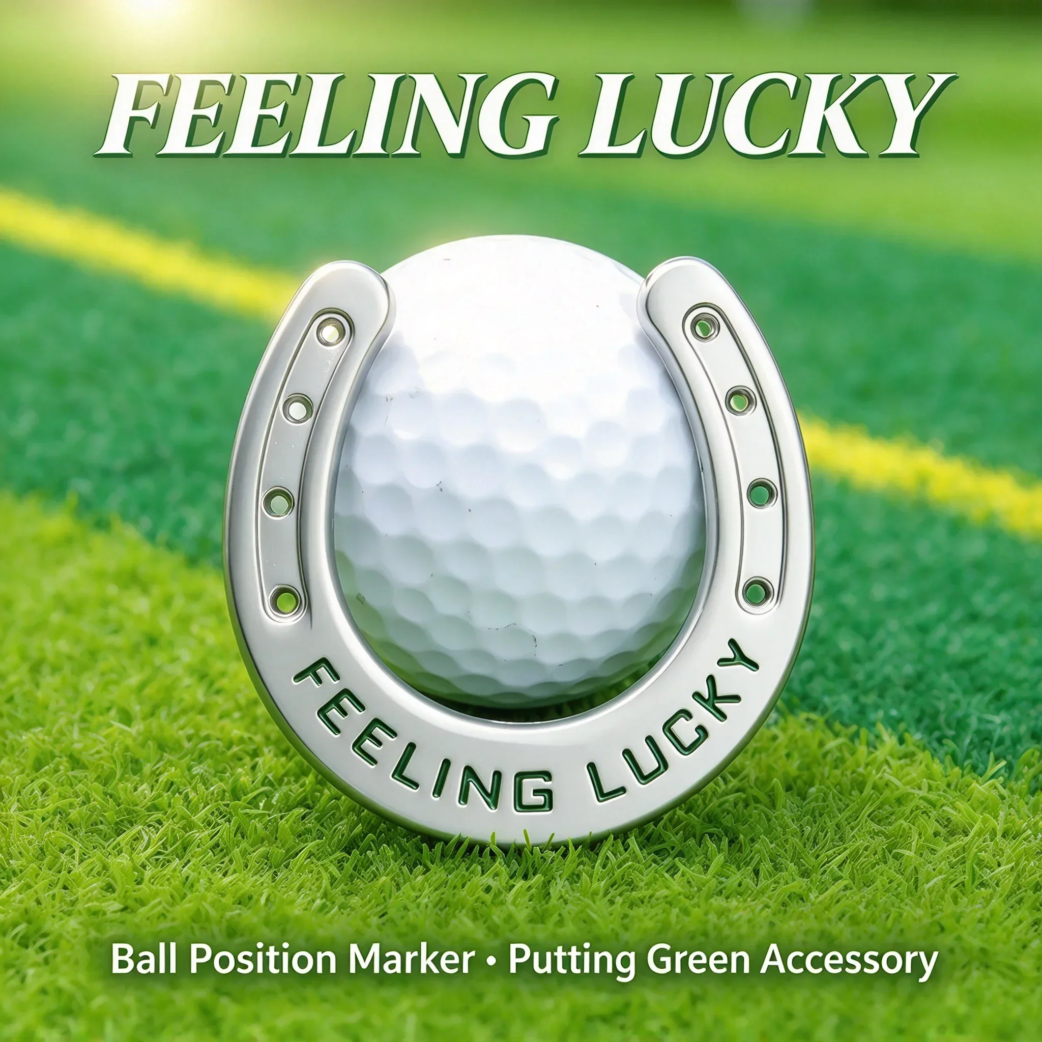 Horseshoe Lucky Golf Ball Marker 1PC Zinc Alloy Golf Position Marker Training Aid for Quick Green Ball Locating