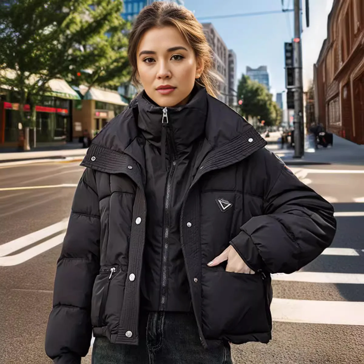 2024 Winter Koreanische Frauen Puffer Parkas Dicke Warme Unten Baumwolle Gefütterte Mantel Weibliche Lose Outwear Kleidung Kurze Jacke Mantel