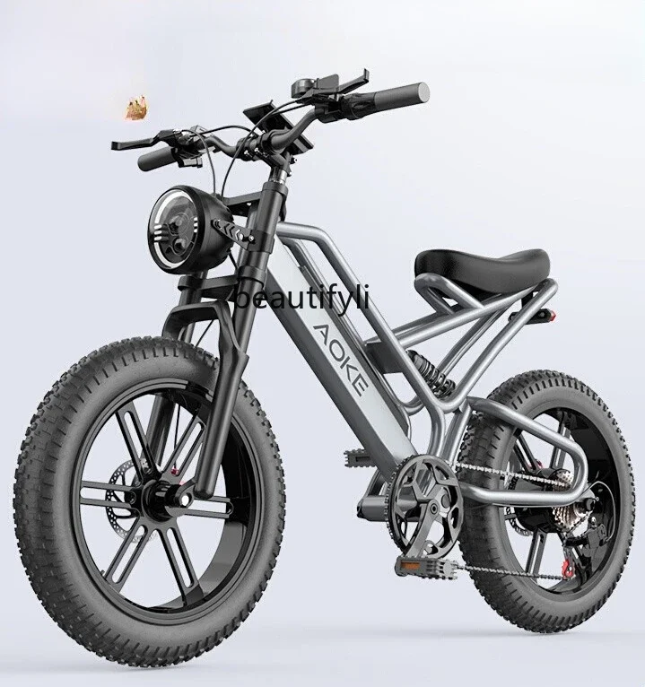 Electric bicycle off-road variable speed 20 inch wide tire mountain bike power motorcycle adult beach motorcycle battery car