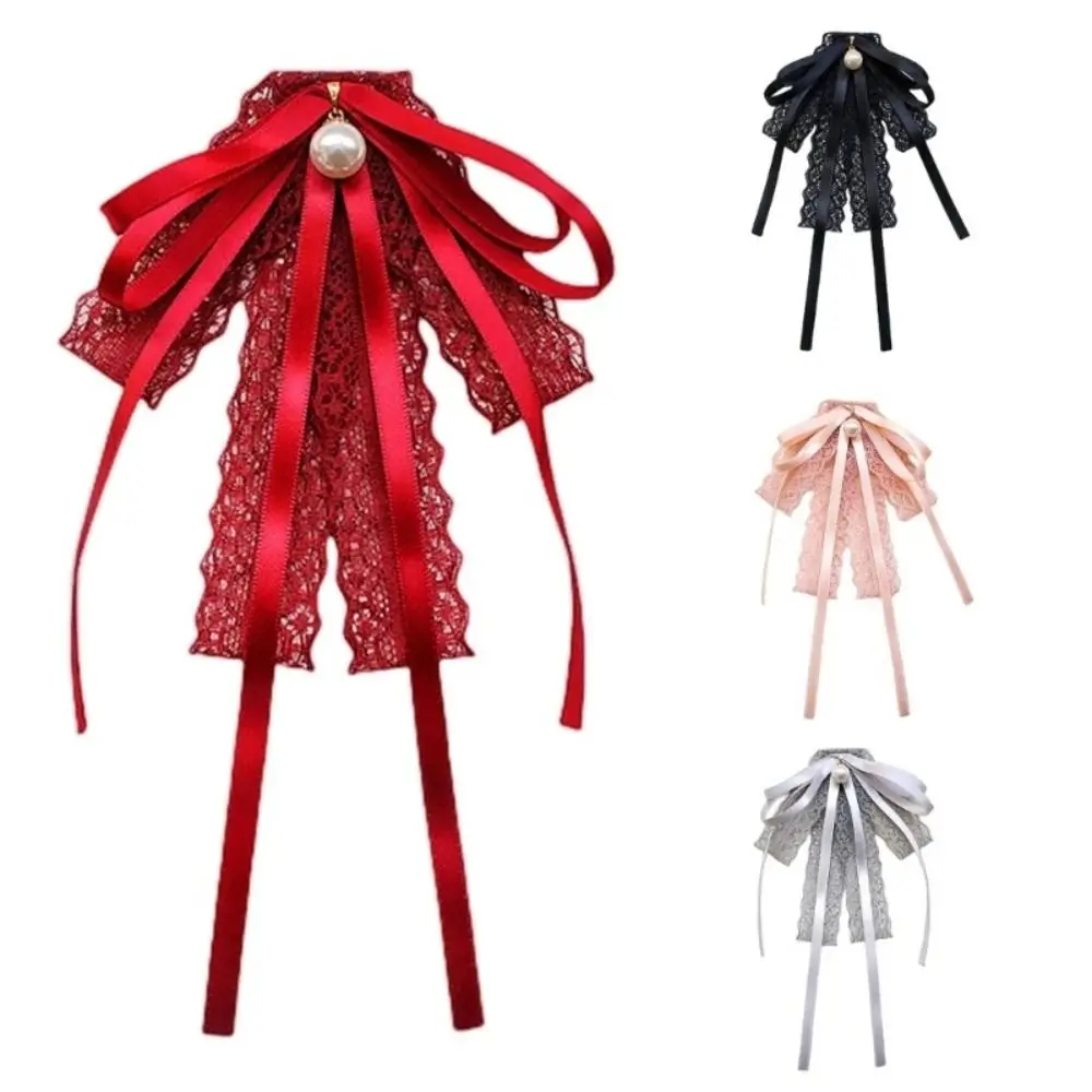 

Новая жемчужная рубашка с воротником-жабо, галстук, кружевной элегантный галстук-бабочка, брошь с бантом, женская