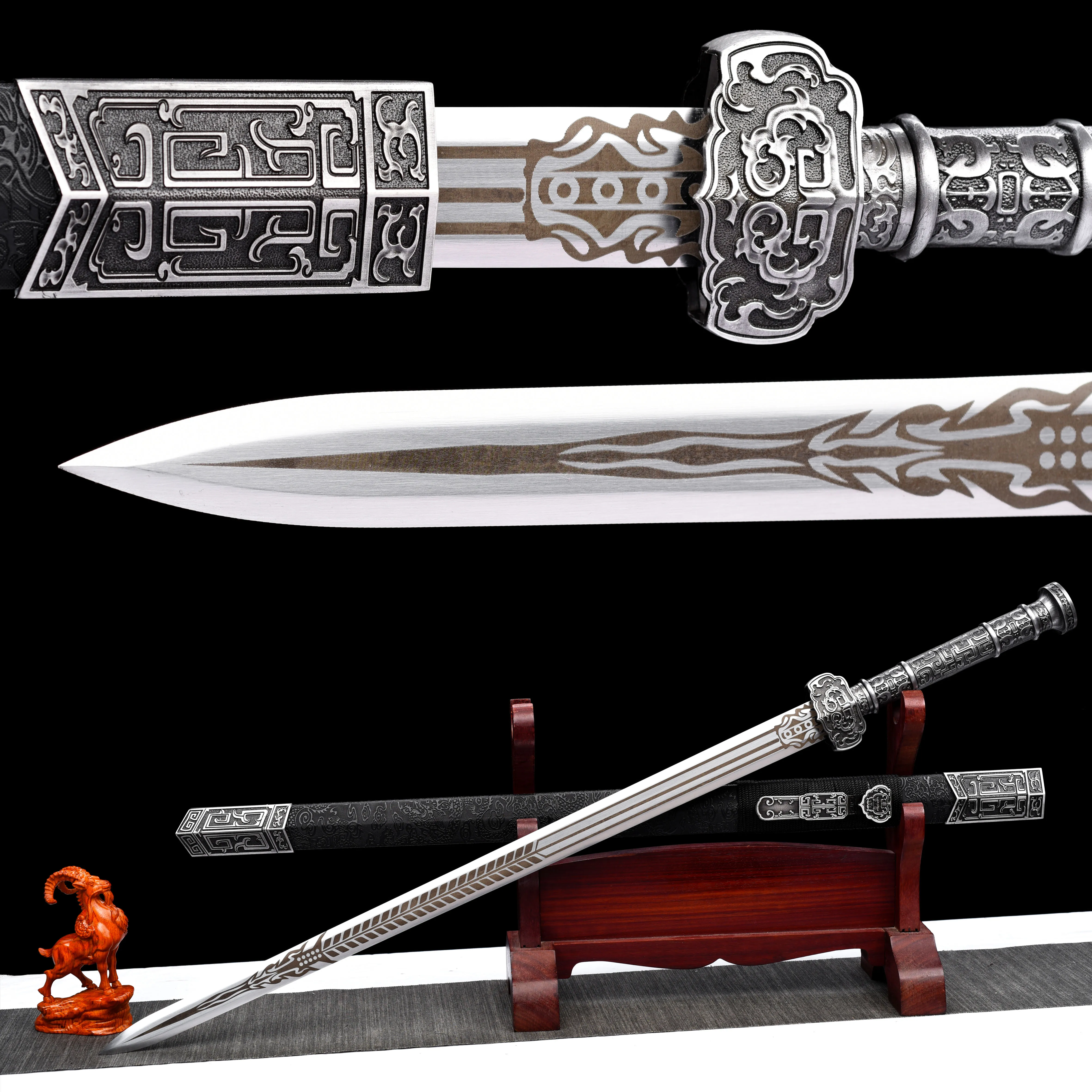 

104cm Medieval China as you wish, hand-ground real steel sharp samurai sword katana Weapons Fighting knight ready for battle