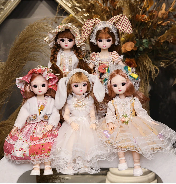 New 30cm 1/6 BJD Doll Little Girl Cute Dress 21 Removable Joint Doll Princess Beauty Makeup Doll Fashion Dress DIY Toy Gift Girl