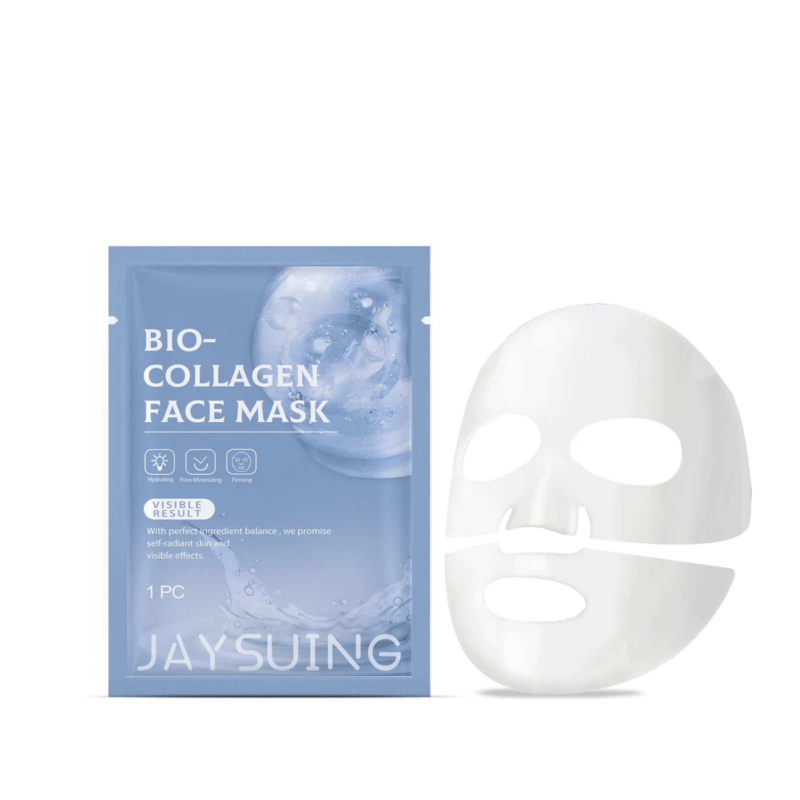 Máscara Facial Bio Colágeno, Clarear Linhas Finas, Refirmante, Hidratante, Clareamento, 5Pcs