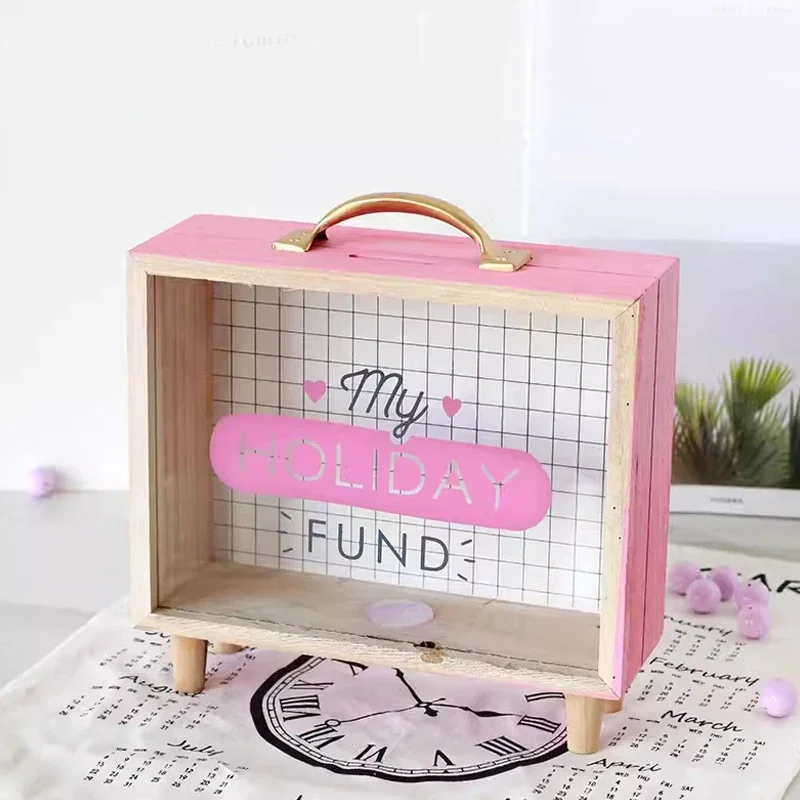 Tarro  ahorro  vidrio para coración l hogar, tarro  dinero  mara, adorno  mesa para habitación  niños