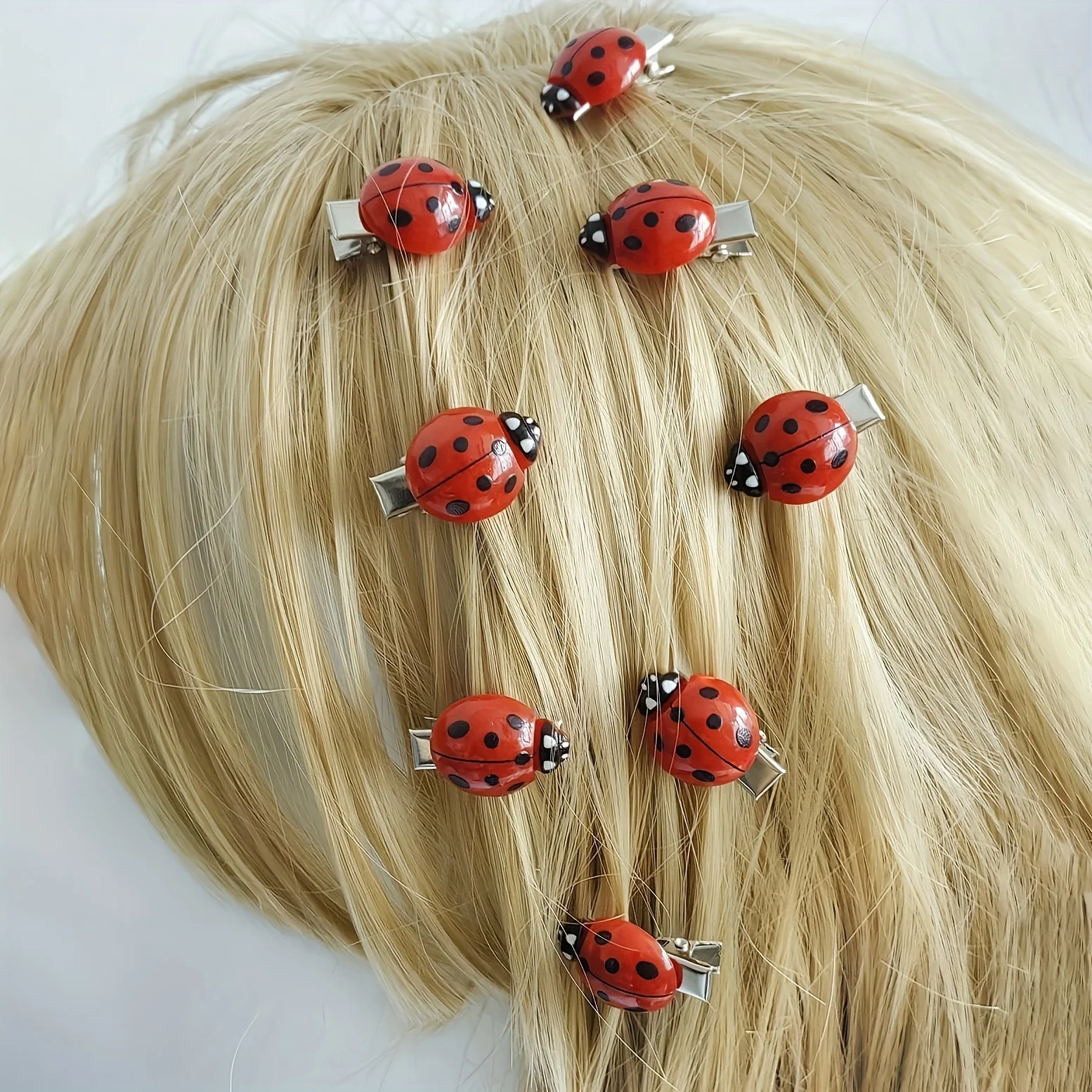 Lucky Seven Ladybug Hairpin Set - Cute and Sweet Ladybug Good Luck Hairpins, Perfect for Daily Wearing
