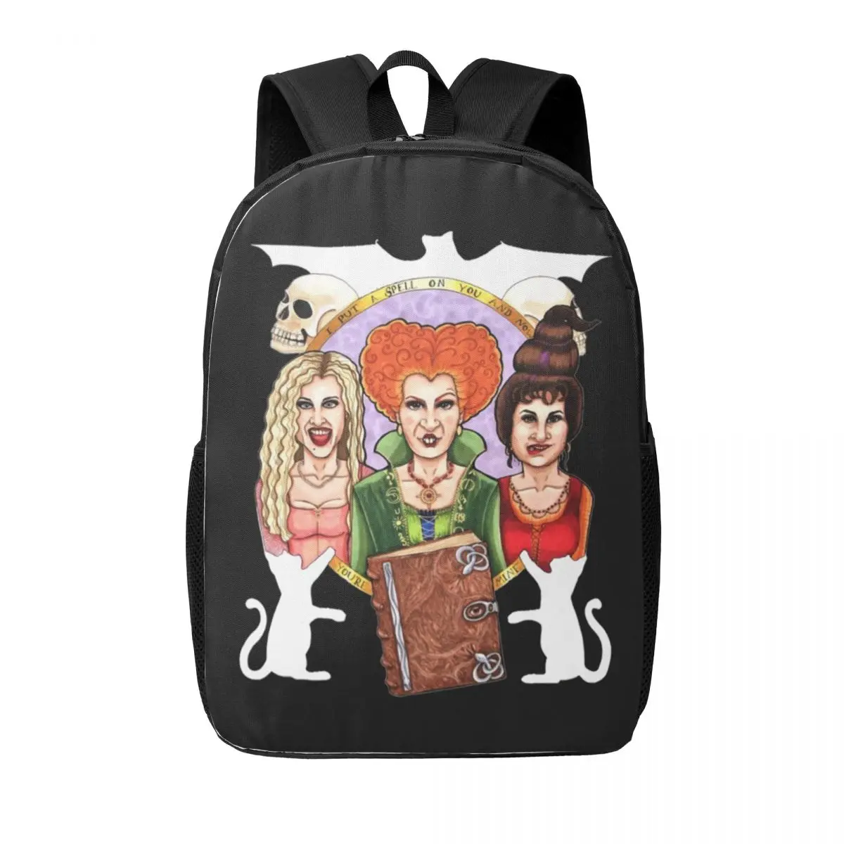 Custom Hocus Pocus Sisters Halloween Film Backpacks for Women Men Waterproof School College Bag Printing Bookbag