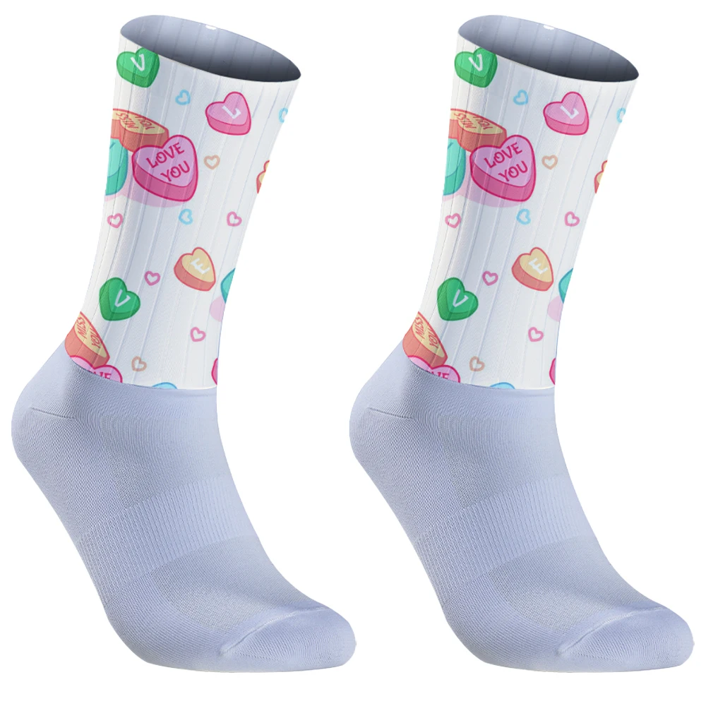 

Летние велосипедные носки для мужчин и женщин, бесшовные нескользящие спортивные дышащие велосипедные носки из силикагеля