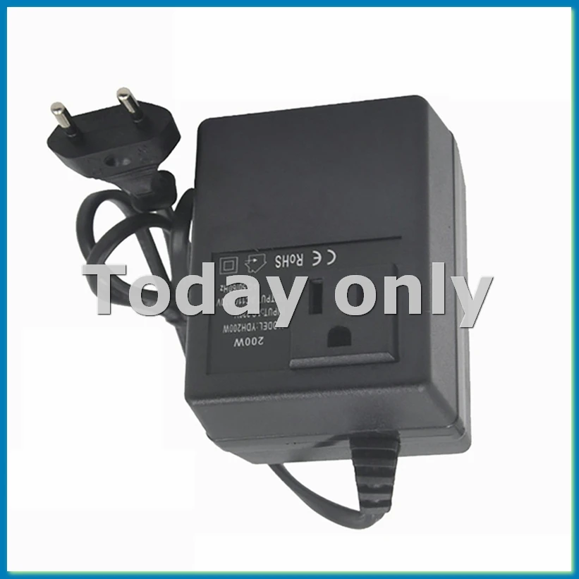 

Силовой трансформатор, регулятор напряжения, преобразователь напряжения 220 В до 110 В, понижающий трансформатор, инвертированный, 200 Вт, вилка европейского стандарта-AD23