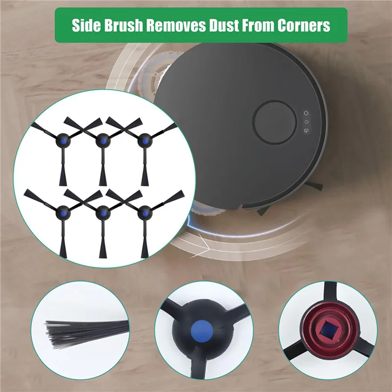 

AS60-2 Set Accessory Set For ECOVACS DEEBOT T30 Pro Omni Robot Vacuum Cleaner:Wipes Dust Bags Side Brushes Filters