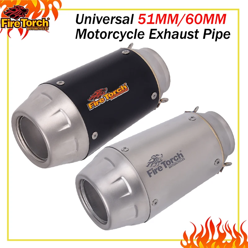 

Motorcycle Universal 51mm 60MM Exhaust Pipe Escape For MT09 KTM 390 S1000RR R1 Ninja 650 Z900 R6 RSV4 MT07 Muffler Tip DB Killer