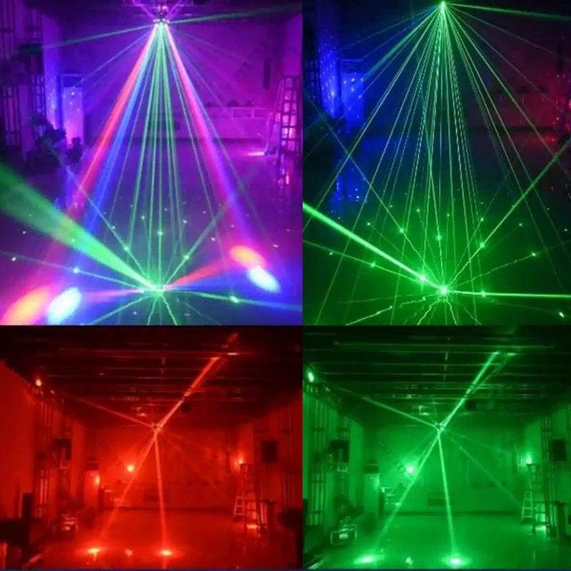 Foco láser giratorio con cabezal móvil, luz Led RGBW 4 en 1 con efectos estroboscópicos, iluminación de escenario para DJ, discoteca, Club, fiesta