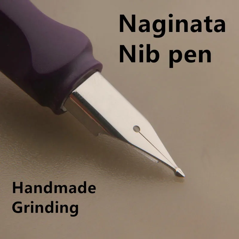 

1pc Naginata Fountain Pen Matte Purple Handmade Grinding Nib Stationery Office School Supplies Ink Pens For Writing