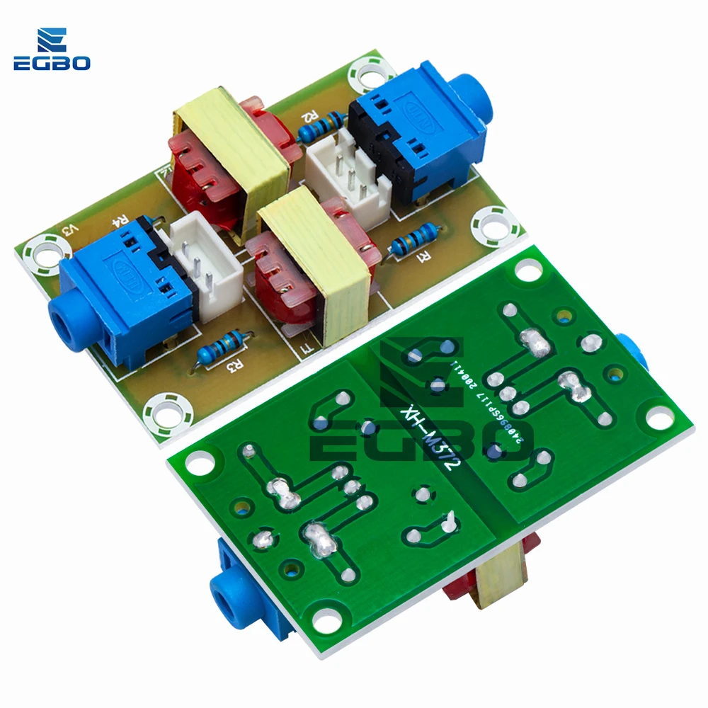 EGBO XH-M372 Stereo /Audio Isolator Vehicle Common Ground Suppression Interference Noise Isolation Module Transformer Coupler