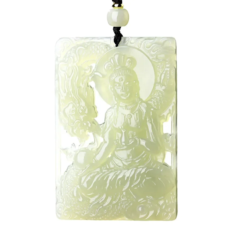 2024 Dragon natal year Hetian jade pendant domineering dragon brand Guanyin natural jade national style gift to friends