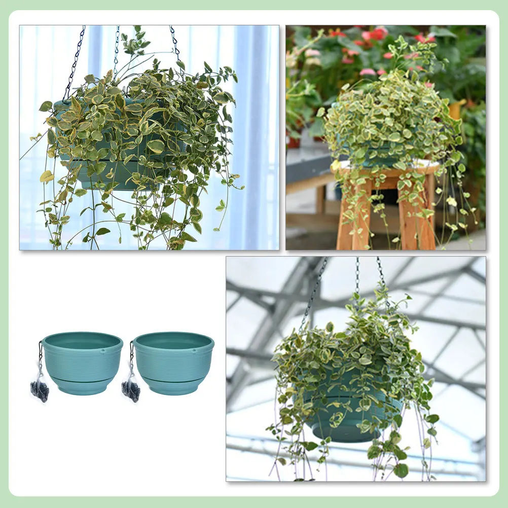 

2pcs Hanging Flower Pot Chlorophytum Planting Pot Outdoor Indoor Garden Planter Durable Weatherproof Suspended Container