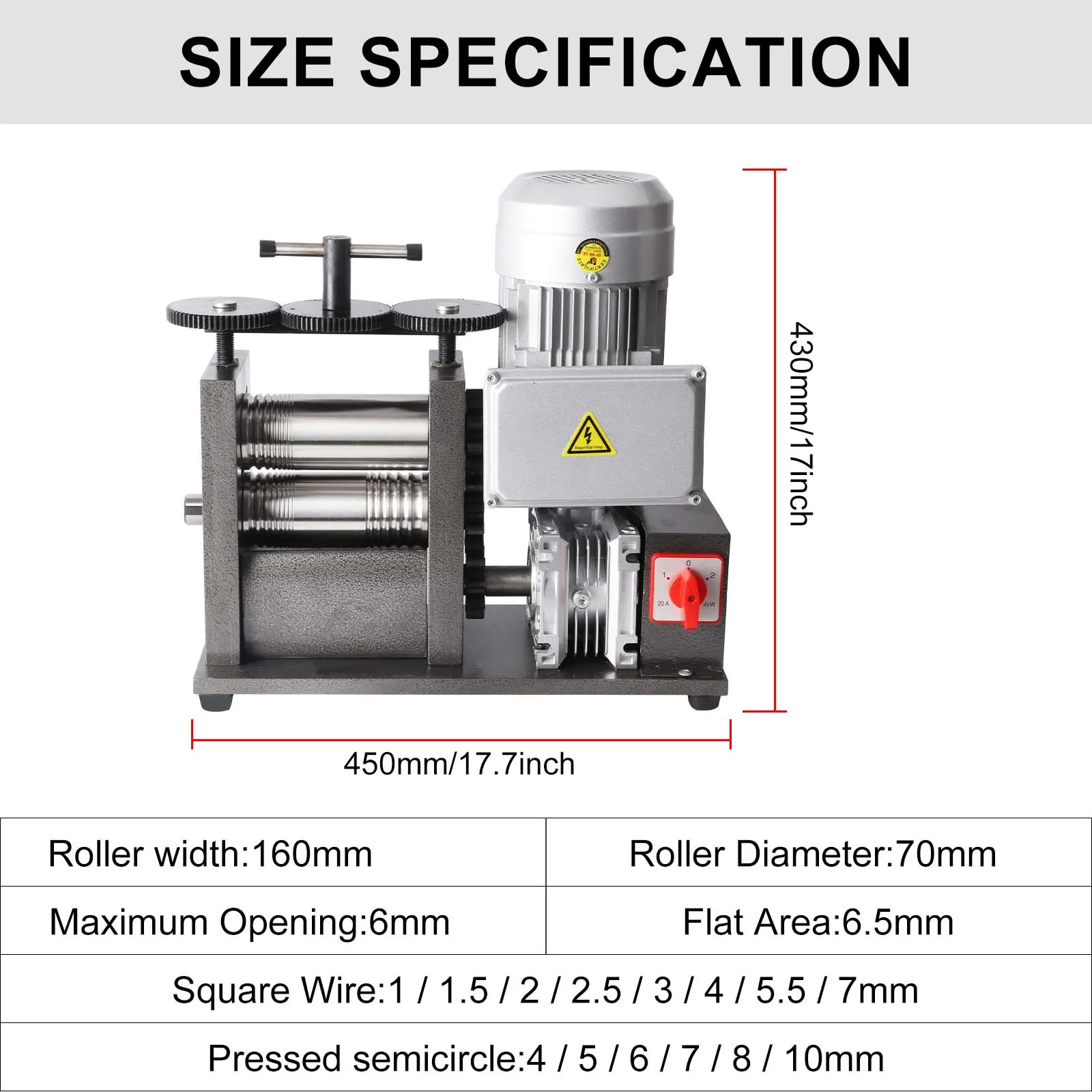 Electric Jewelry Rolling Mill Tabletting  Press Machine - Metalworking Tool for Gold and Silver Molding for Jewelry Crafting