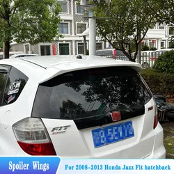 For 2008--2013 Honda Jazz Fit ge8 Rear Roof Spoiler Wings Hatchback ABS Material Black Tuning Styling Body Kit Parts Accessories