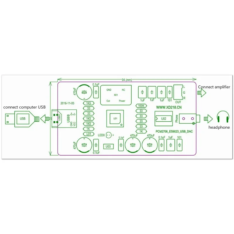 SOTAMIA PCM2706 ES9023 Placa decodificadora de Audio HIFI USB DAC Tarjeta de sonido I2S decodificación DIY amplificador de potencia de cine en casa