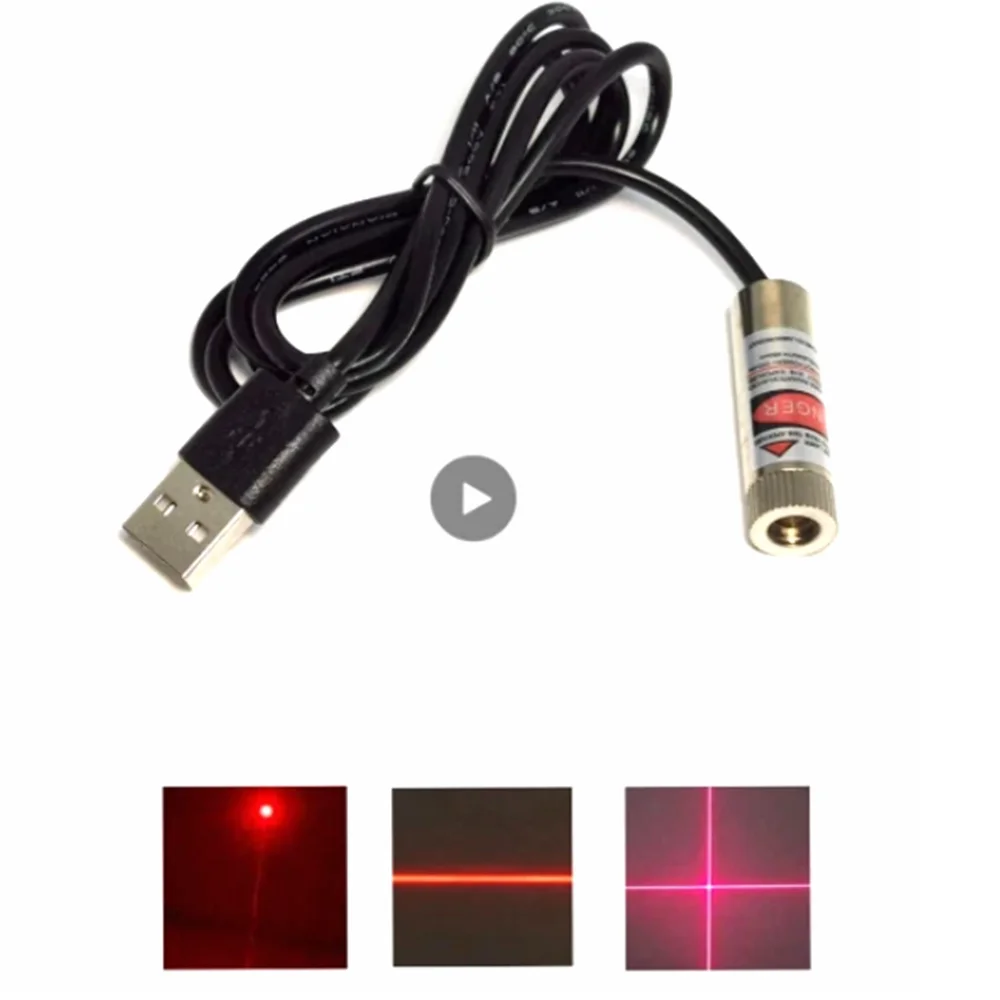 Adjustable 650nm 100mw/520nm 10mw/638nm 100mw Red Dot/Line/Cross Laser Module with USB Interface 1240