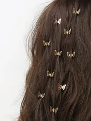 10Pcs Gold Butterfly Mini Cute Fashion Hair Accessories Small Claw Clip