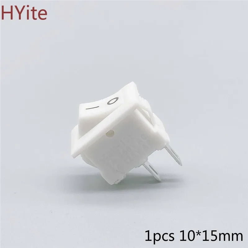 1pcs 10*15mm 2PIN ON/OFF Boat Rocker Switch 3A 250VAC/6A 125VAC White Red Blac