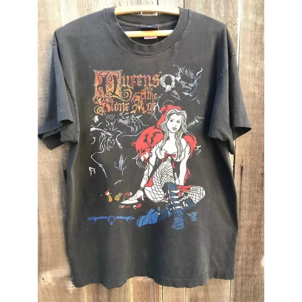 Queens of The Stone Age Band Charcoal Grey Summer Vintage Retro Men's Clothing Women's Casual Fashion Short-sleeved T-shirt