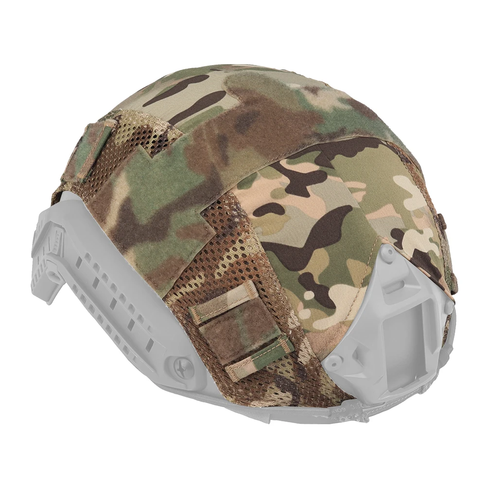 Wosport FAST Helmet Mesh Cover Elastic Mesh Hook and Loop Panels Side Straps Cable Fixing Accessory for Airsoft Tactical Games
