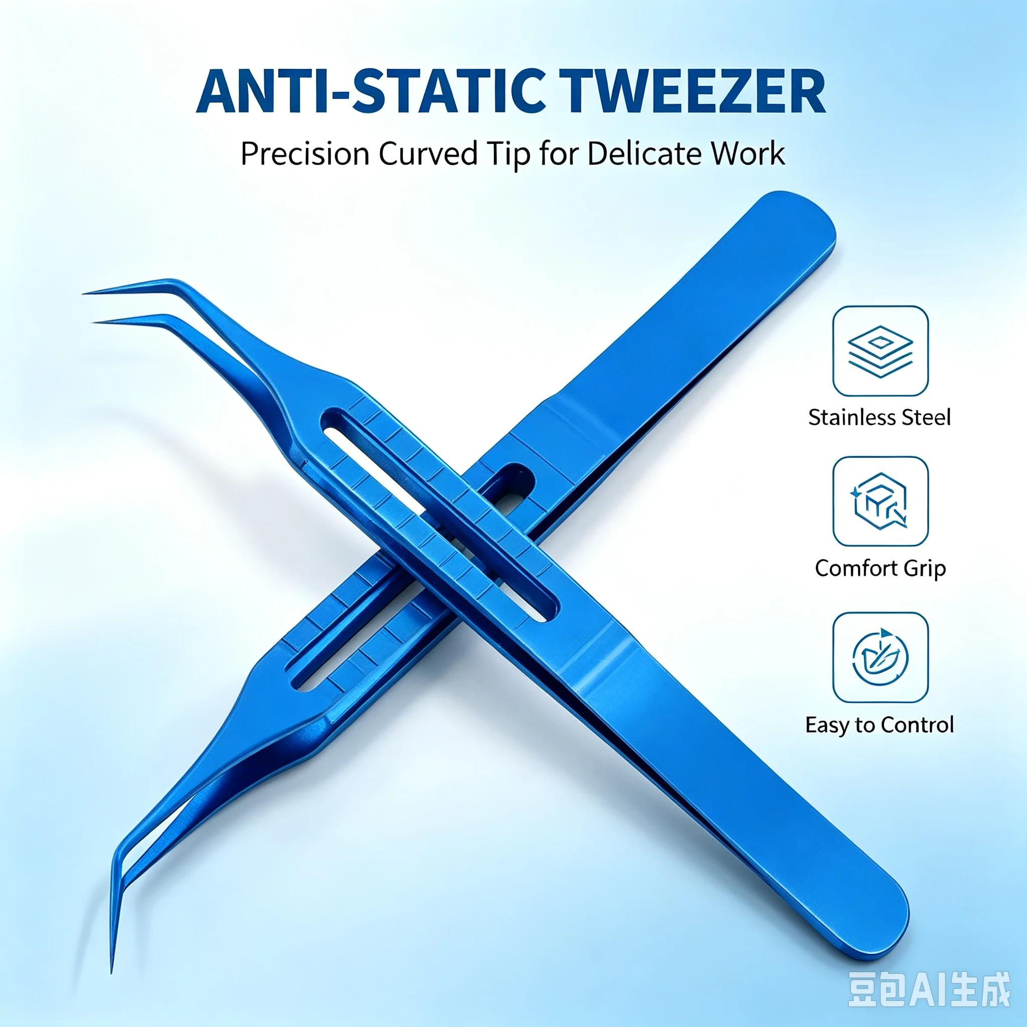 Titanium FUE Hair Transplant Forceps Implanter Tweezer Set for Precision Hair Restoration Surgery