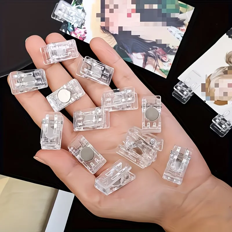 8 transparente Clips, multifunktionale Notizhalter und Fotohalter für den Kühlschrank, Büro-Whiteboard und Heimdekoration
