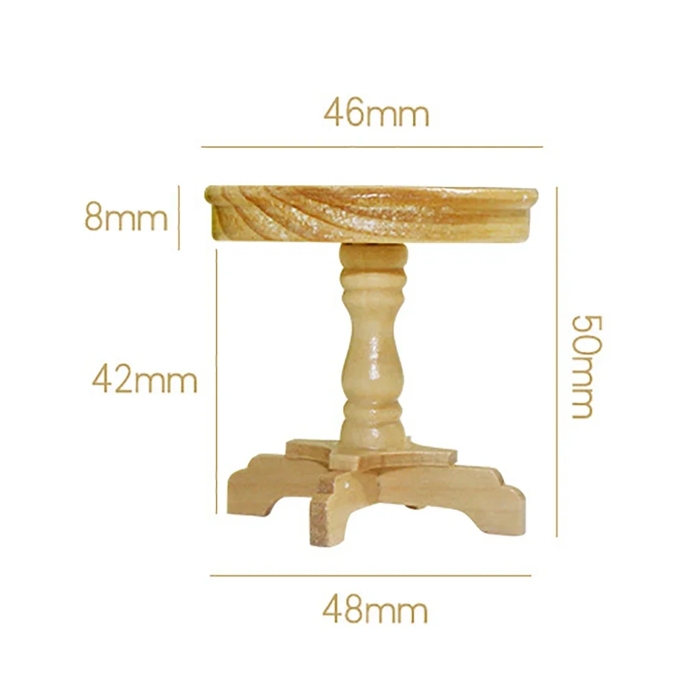 1/12 Dollhouse Miniature Wooden Round Table Mini Furniture Model Toy for Doll House Accessories Decoration ob11 bjd