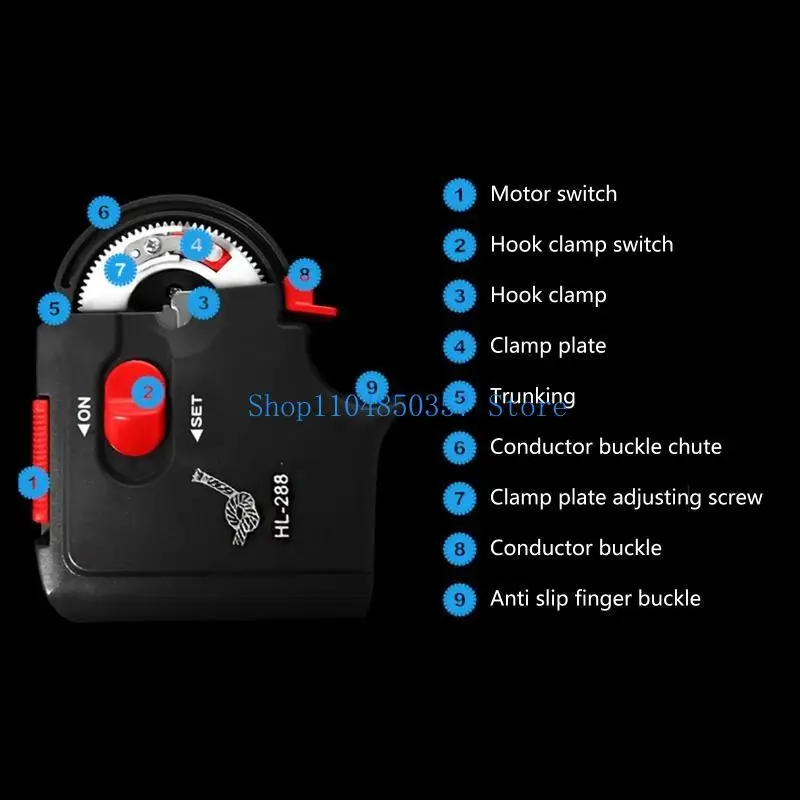 

652F Electric Knot Tool Tying Machine Fishing Tackle Device Portable for Fishhooks