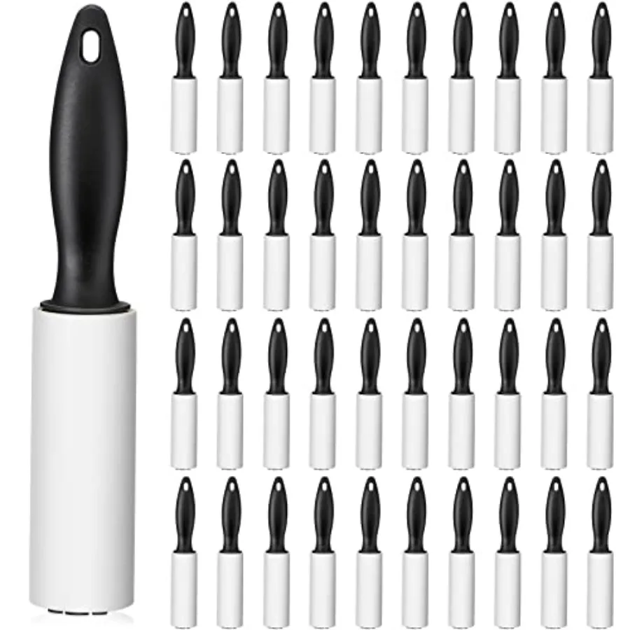 

Набор из 40 мини-роликов для удаления ворса, 1200 листов, дорожный размер, портативный очиститель для одежды, шерсти животных, мебели, диванов, ковров, автомобильных сидений B