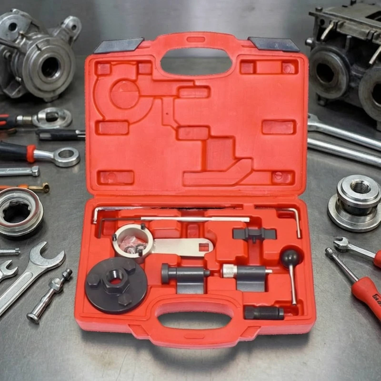 Engine Timing Tool Set with Case Long-Lasting Camshaft Crankshaft Engine Timing Tool Kit Tools Hard Plastic Molded for Mechanics