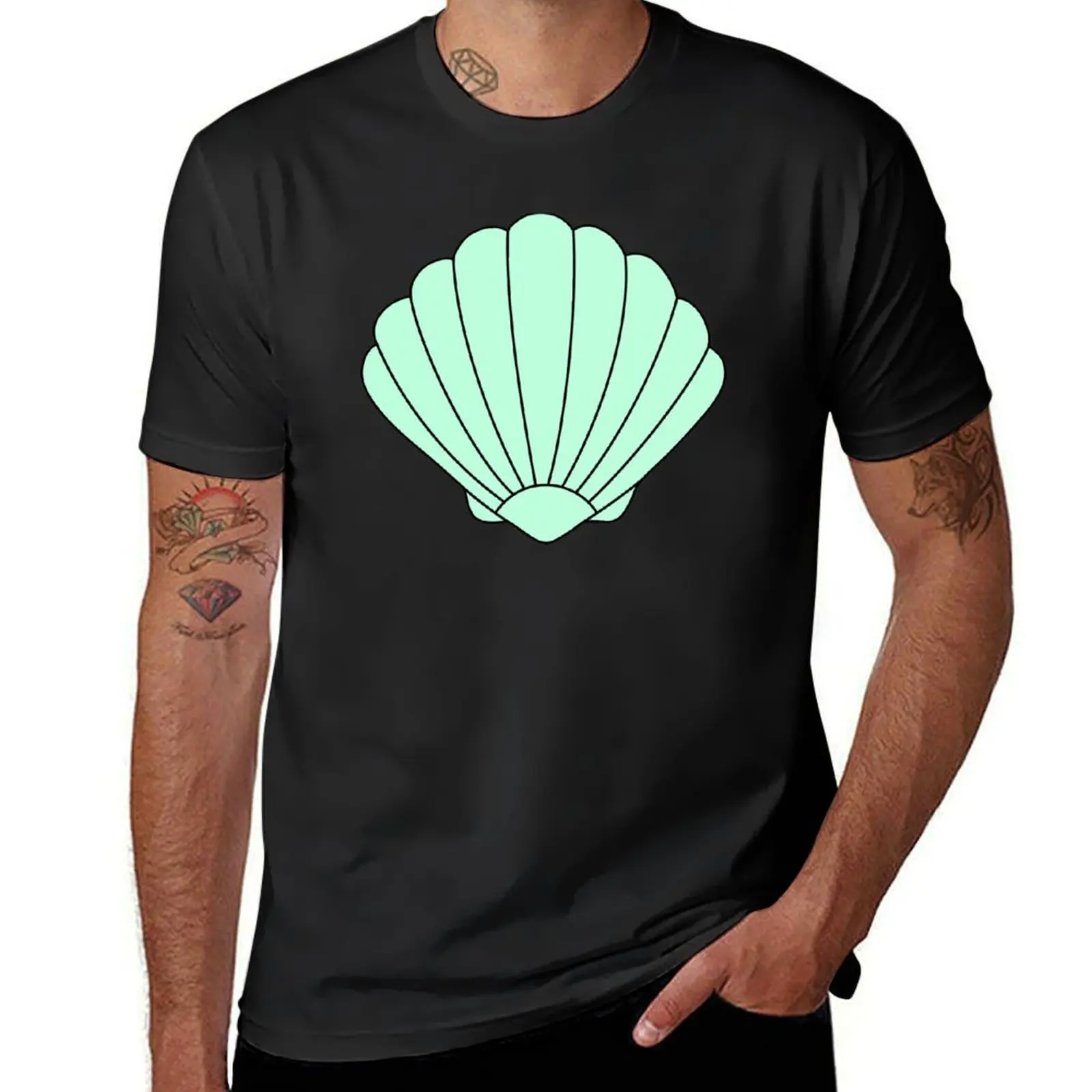 Light Aquamarine Seashell Icon T-Shirt sweat sports fans oversizeds men t shirts