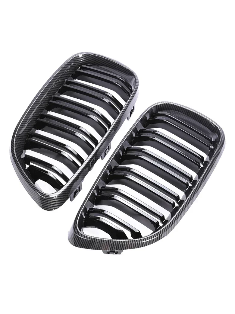 المصد الأمامي السفلي لشوايات الكلى من ألياف الكربون M Tech لون كروم مصبغة لسيارات BMW 2 Series F22 F23 2014 2015 2016 2017 2018 #2