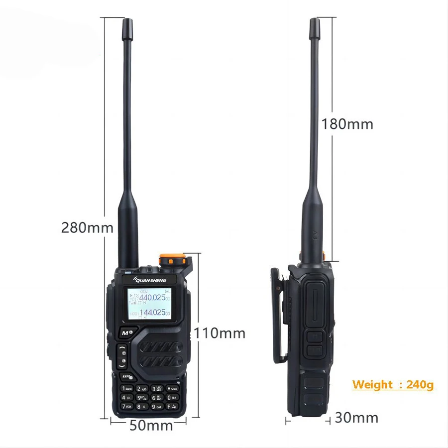 Quansheng Walkie Talkie UV-K5 Long Range Air Dual-Band 2-Way Radio 5W High Power Portable 200 Channel FM Ham Two Way Radio