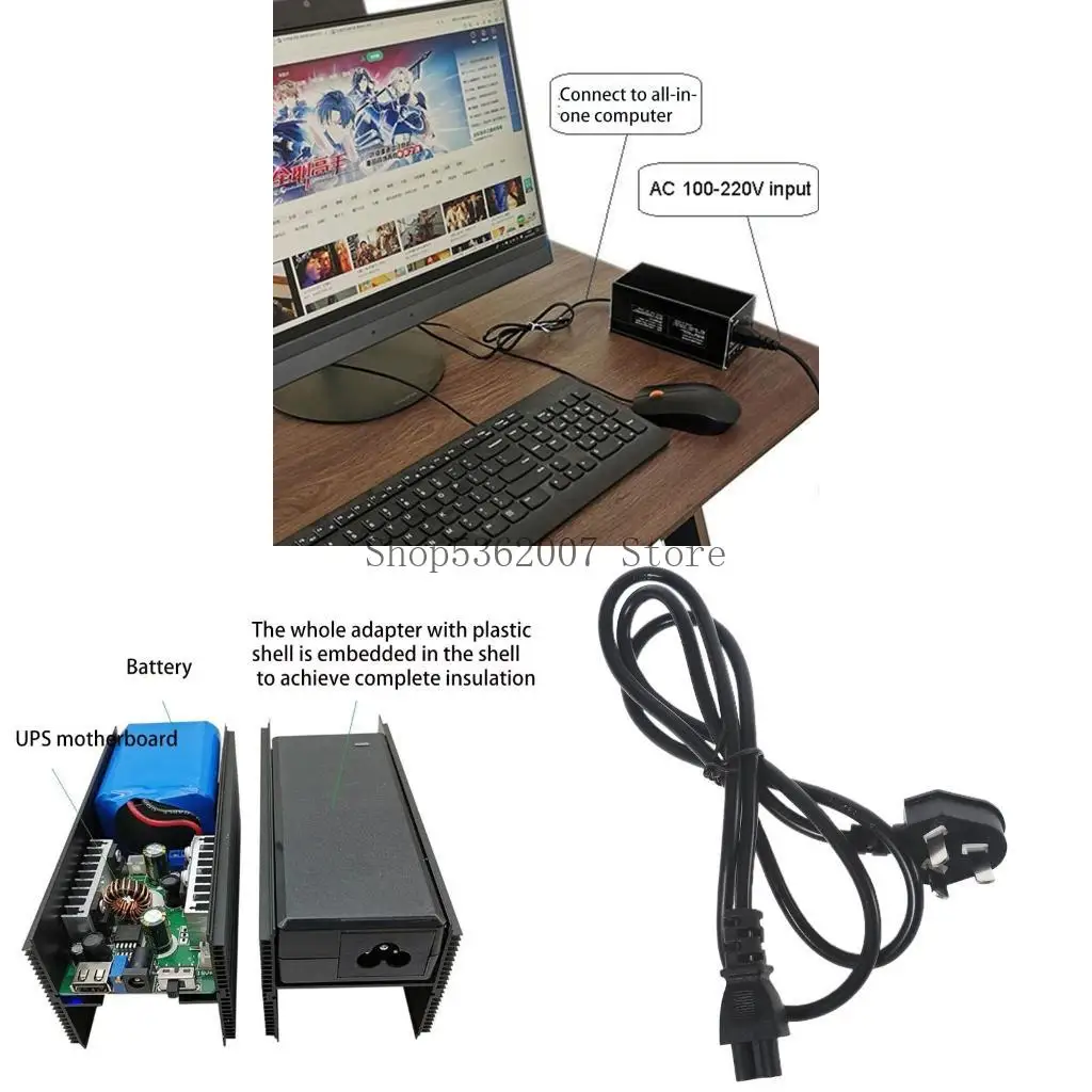 

Universal USB 5V + 5.5x2.5mm 12V-24V Adjust UPS Power Supply 15000mAh 55.5Wh for Router Modem Laptop Smartphone Tablet 40JB