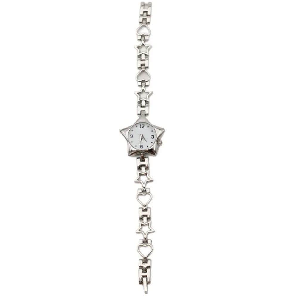 Fashion Y2K Pocket Watch Charm Bracelets Star Shape Charm Adjustable Chain Clock Pendant Zinc Alloy Bag Decoration Women