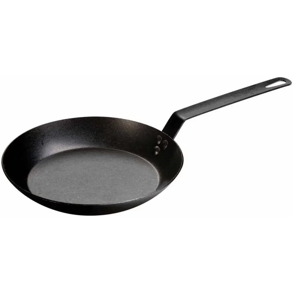 

Seasoned Carbon Steel Skillet 10" Induction Oven BBQ Campfire Pan