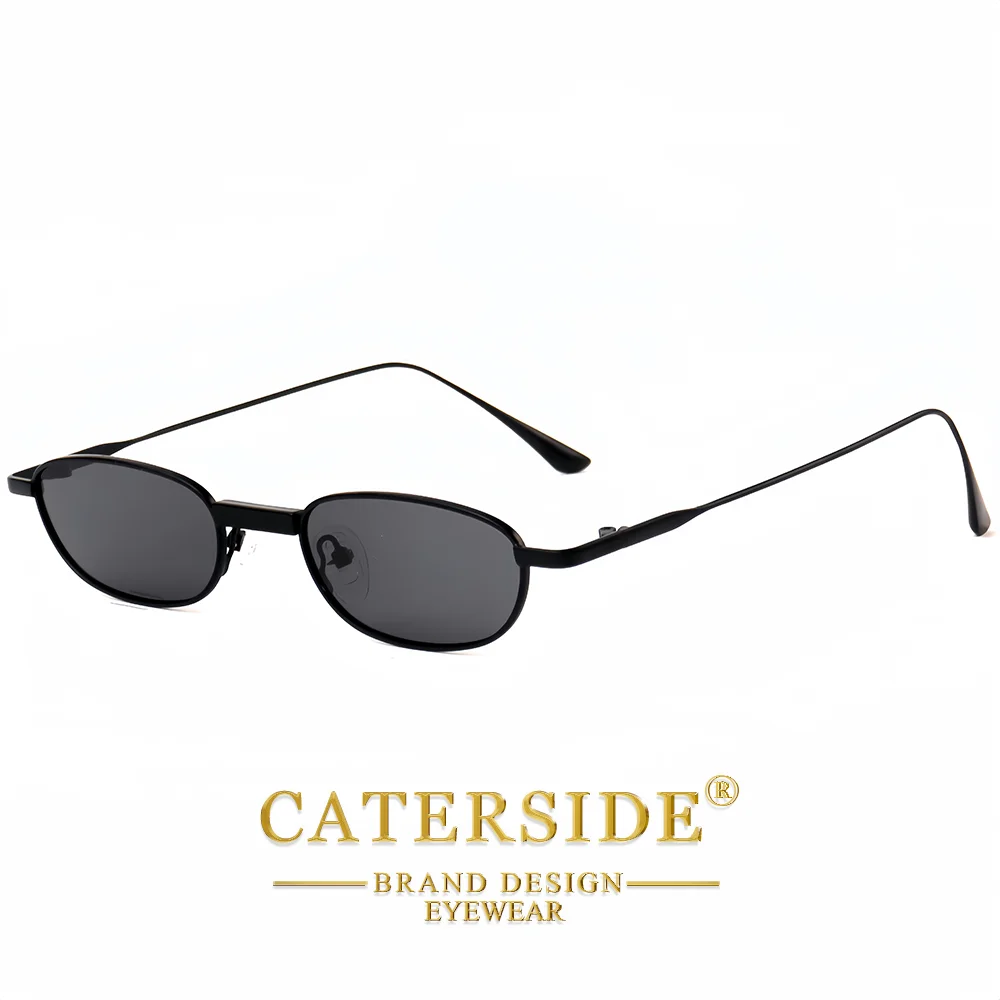 CATERSIDE Herren Hip-Hop-Sonnenbrille, Premium-Metall, kleiner Rahmen, Damen-Reise-, Business-, Party-, Urlaubsgeschenk, Dekorative Brille, UV400 – Detail 3