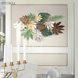 European Light Luxury Plant Wrought Iron Wall Decoration Living Room Metal 3D Pendant Creative Restaurant Home Decoration