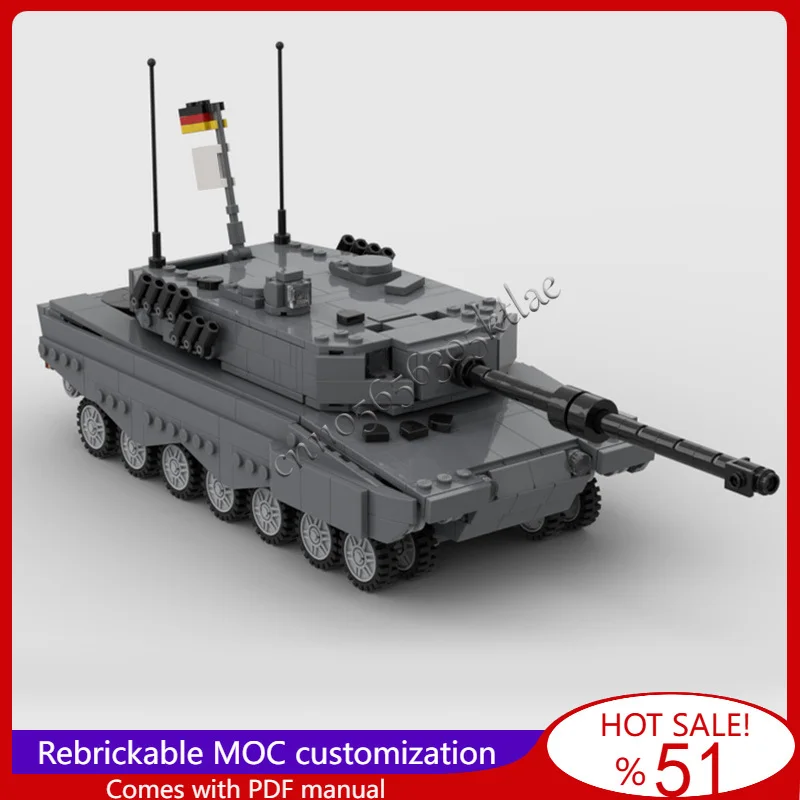 

723 Parts MOC Army Main Battle Tank Model Modular Building Blocks Technology Assembly For Children Toys Popular Birthday Gifts