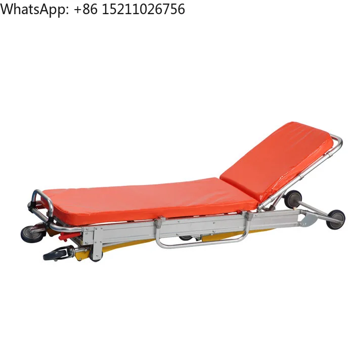 Aluminum Alloy Folding Ambulance Stretcher With Adjustable Backrest for Emergency Patient Transport Loading Stretcher